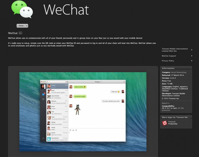 wechat for mac 10.9.5 download